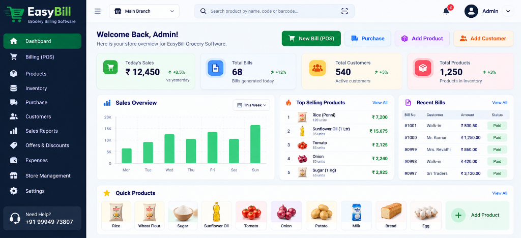 6th Portfolio: EasyBill Grocery POS & Supermarket Billing Software
